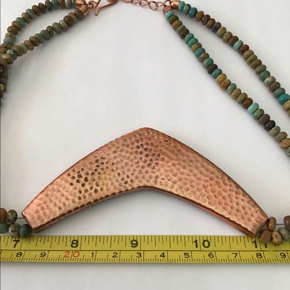 Large Jay King Copper Turquoise Necklace Beauty - Picture 6 of 7